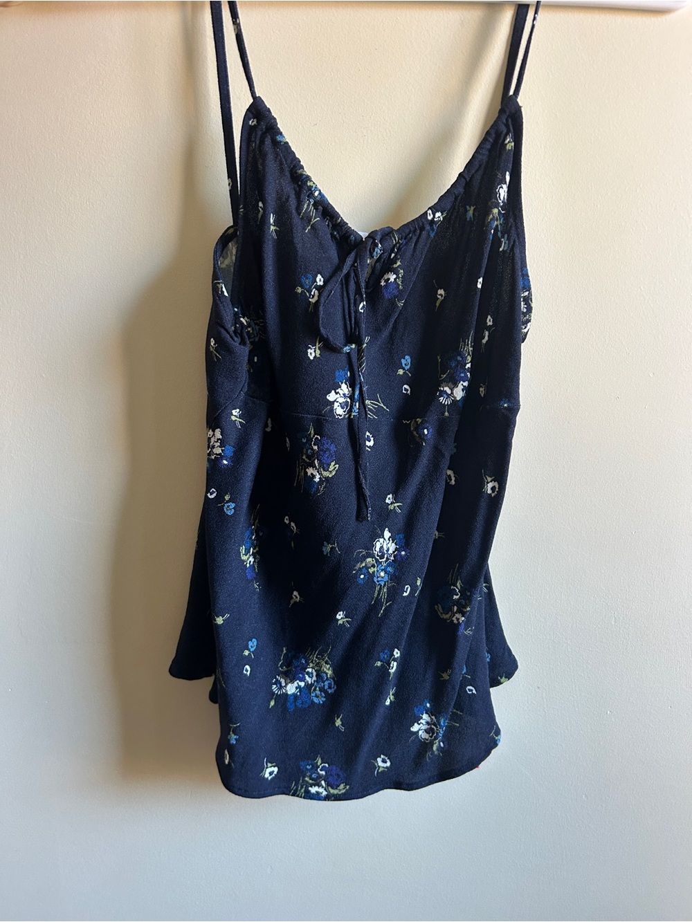 Rouje Navy Blue Floral Spaghetti Strap Camisole